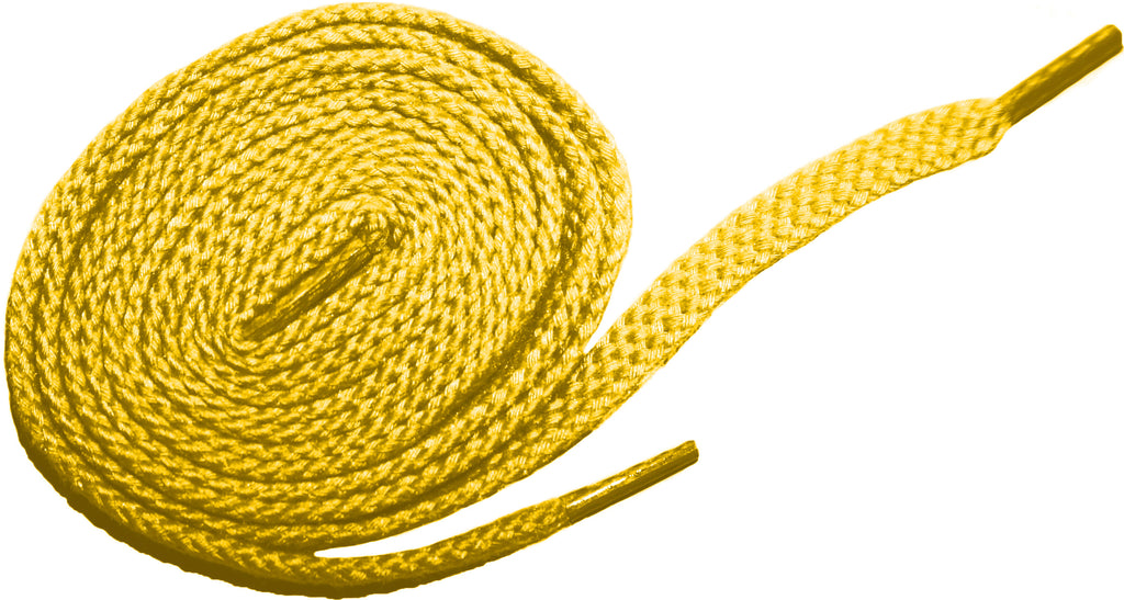 Mustard Yellow] - Flat Woven Shoelaces 