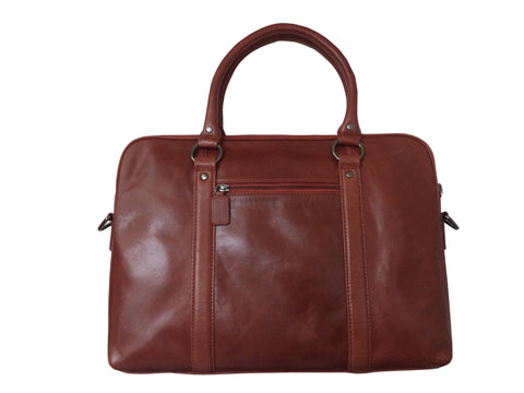 River Genuine Leather Unisex Red Laptop Bag