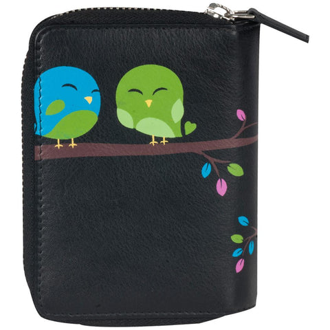 Paris Genuine Leather Women Black Laser Printed Wallet