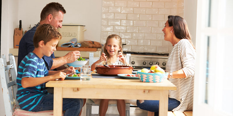 family eating dinner together