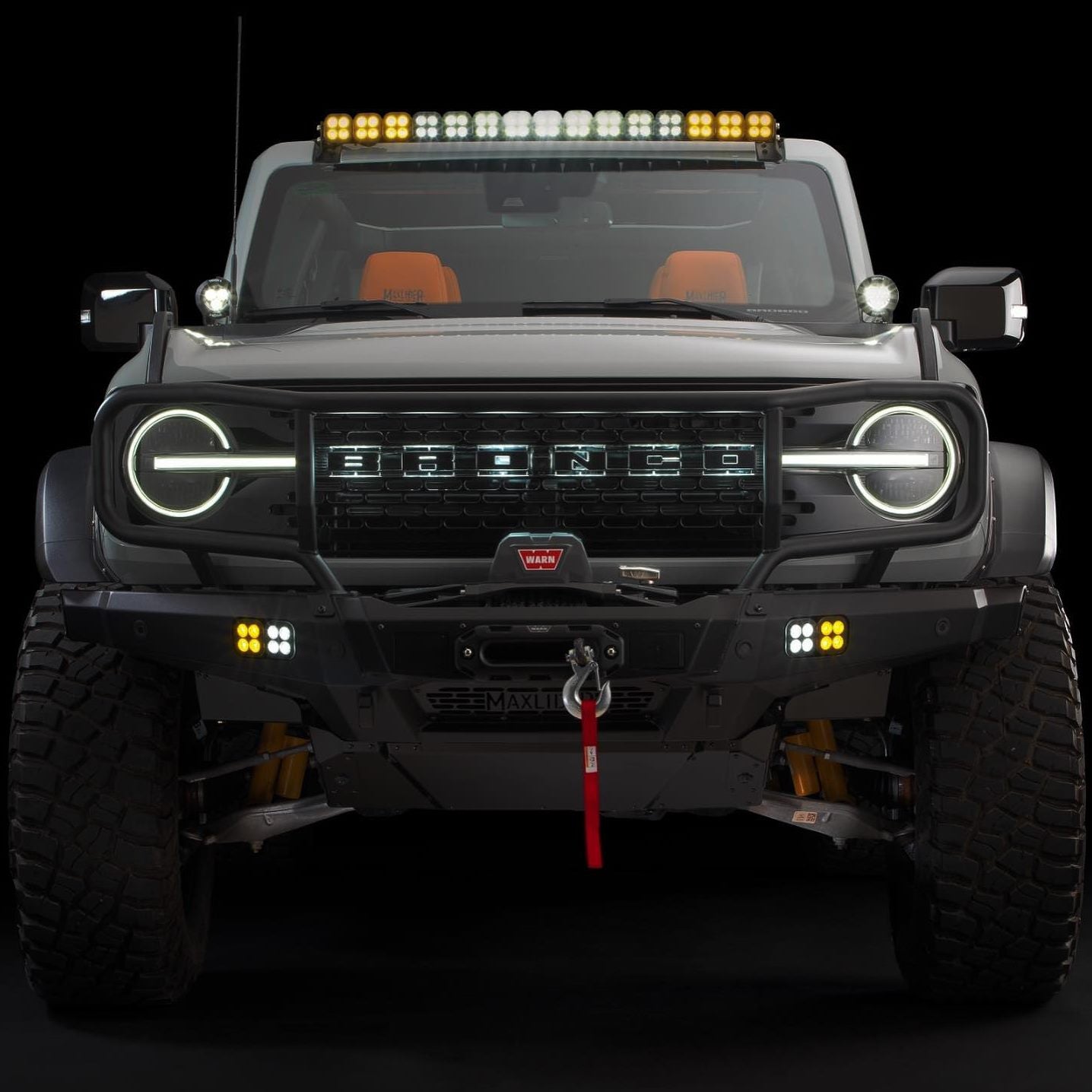 X AUTOHAUX パネルリフトトリムカバー パワーウィンドウスイッチ Fordに対応 Bronco Sportに対応 2021-2022に対応  インテリアABS装飾 自動車用アクセサリー レッド キット 4個 パーツ