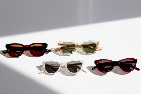Clare V. x Garrett Leight Nouvelle 4 Pairs of Sunglasses Laid Out