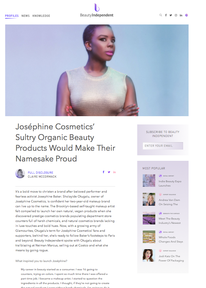 Josephine Cosmetics in Beauty Independent