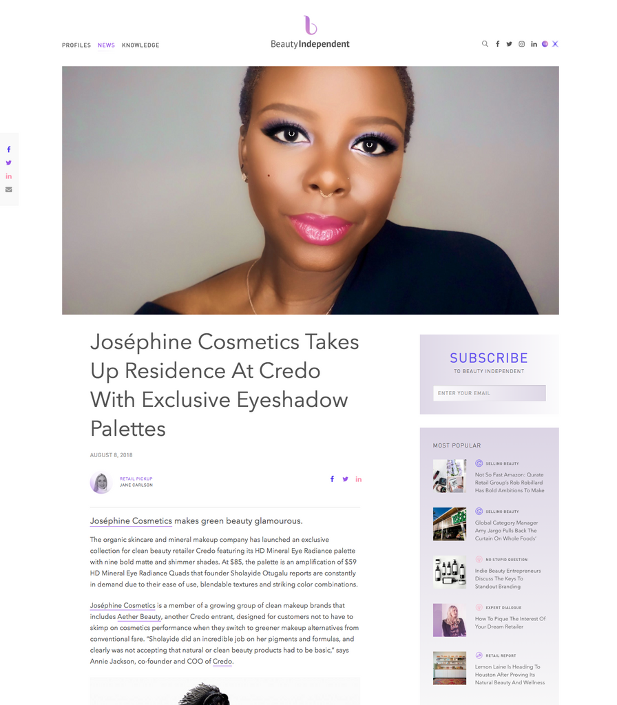Josephine Cosmetics in Beauty Independent