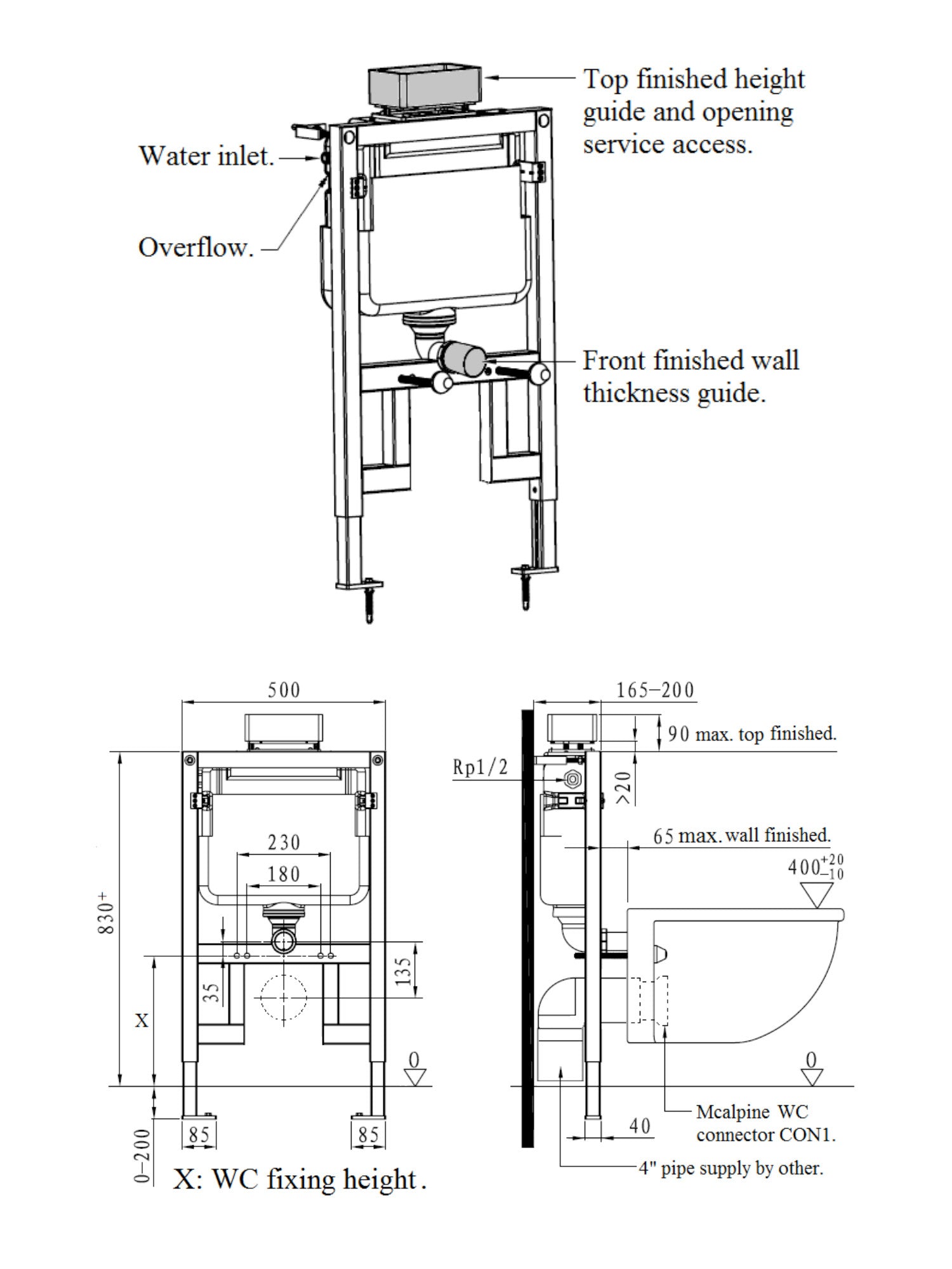 Zero Light Wall-Hung WC+Std S&C #GPVSZE