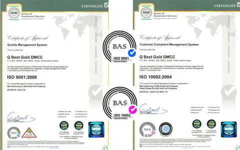 ISO Certifications - QBestGold