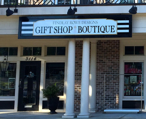 Findlay Rowe Designs Gift shop & Boutique Roswell, Ga black & white sign