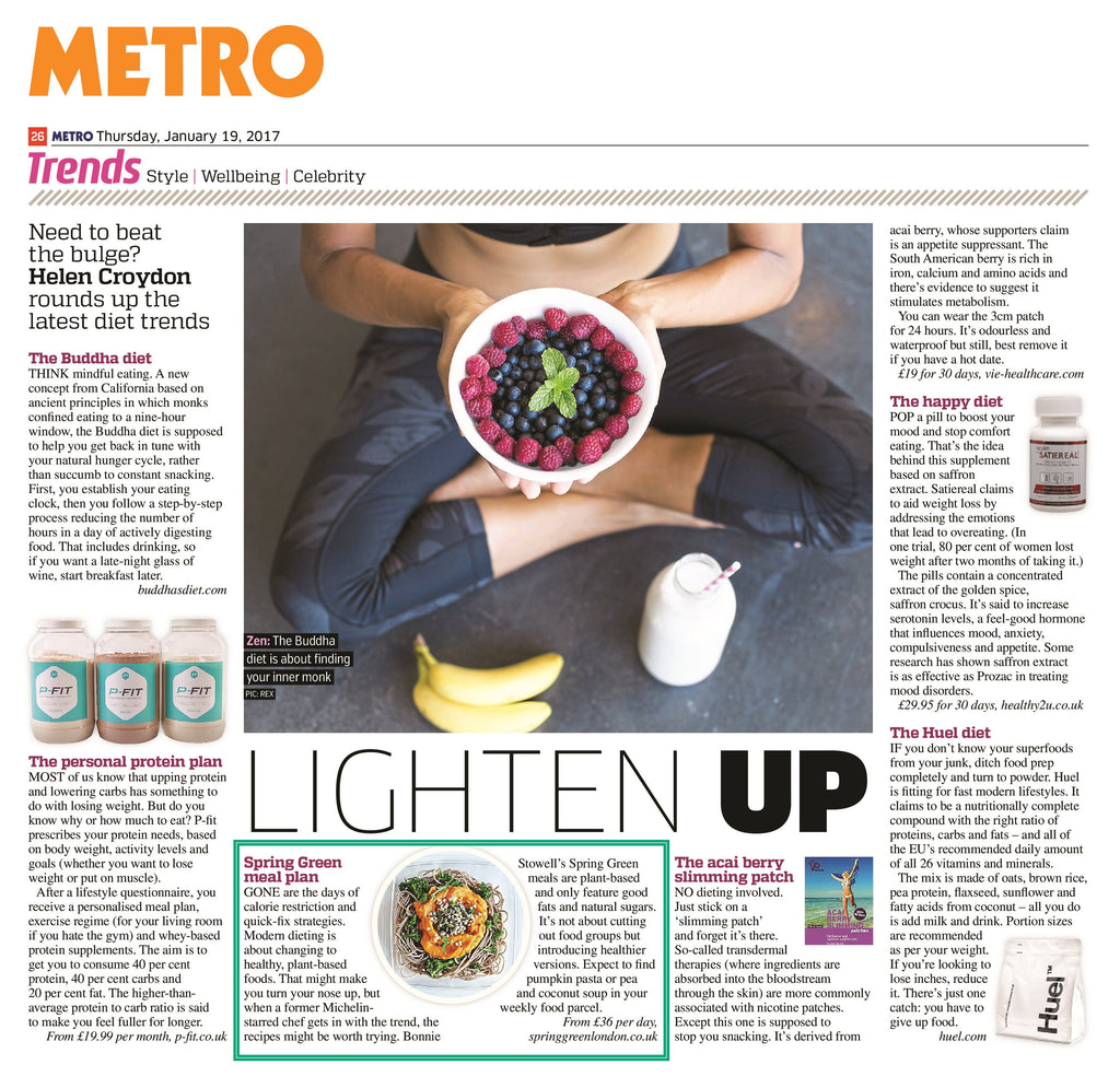 London Metro newspaper featuring Spring Green London