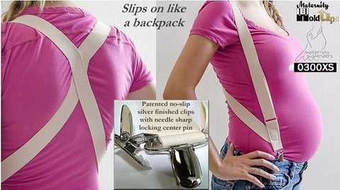 Holdup brand soft undergarment maternity suspenders with patented no-slip clips or the new Gripper clasps