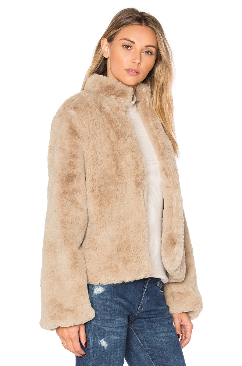 tan faux fur jacket