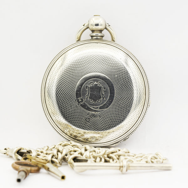 english - silver demi-hunter pocket watch