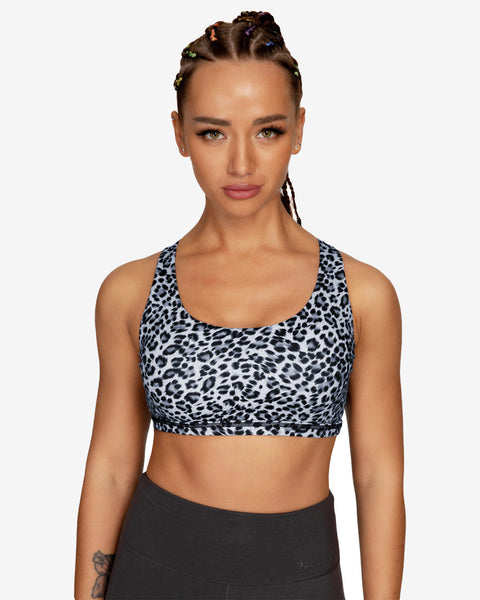 Leopard Print Lightweight unsupported sports bra – QUEENIEKE