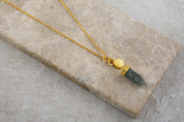 Lanta Labradorite Gold Dipped Necklace 