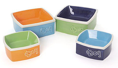 square ceramic dog bowls