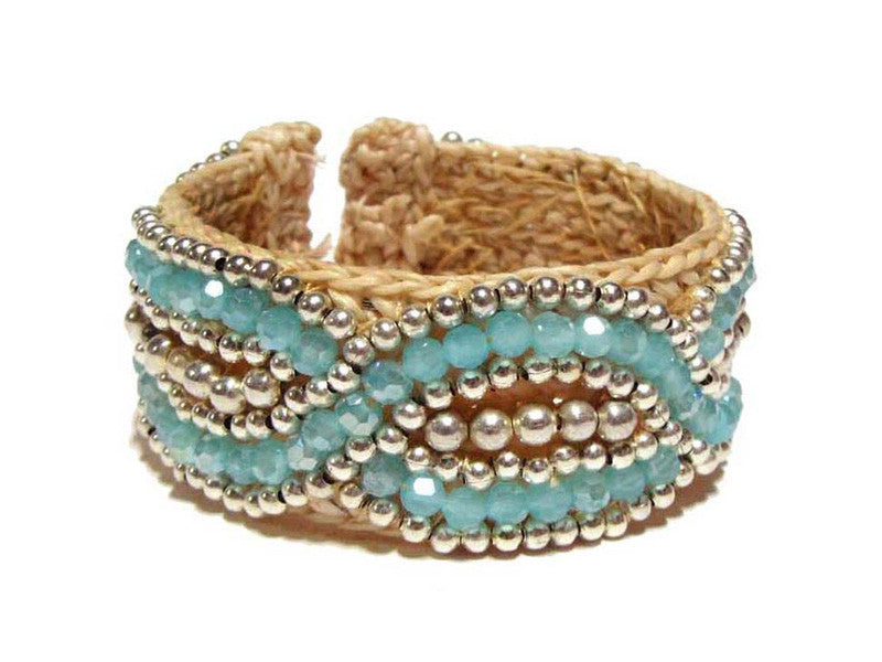 semiprecious stone bead cuff