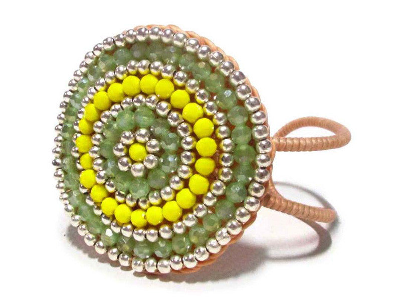 semiprecious stone bead cuff