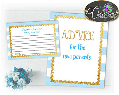 Baby Shower Advice For The New Parents Blue Stripes