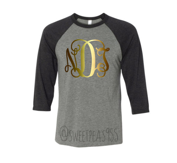 monogram baseball tee