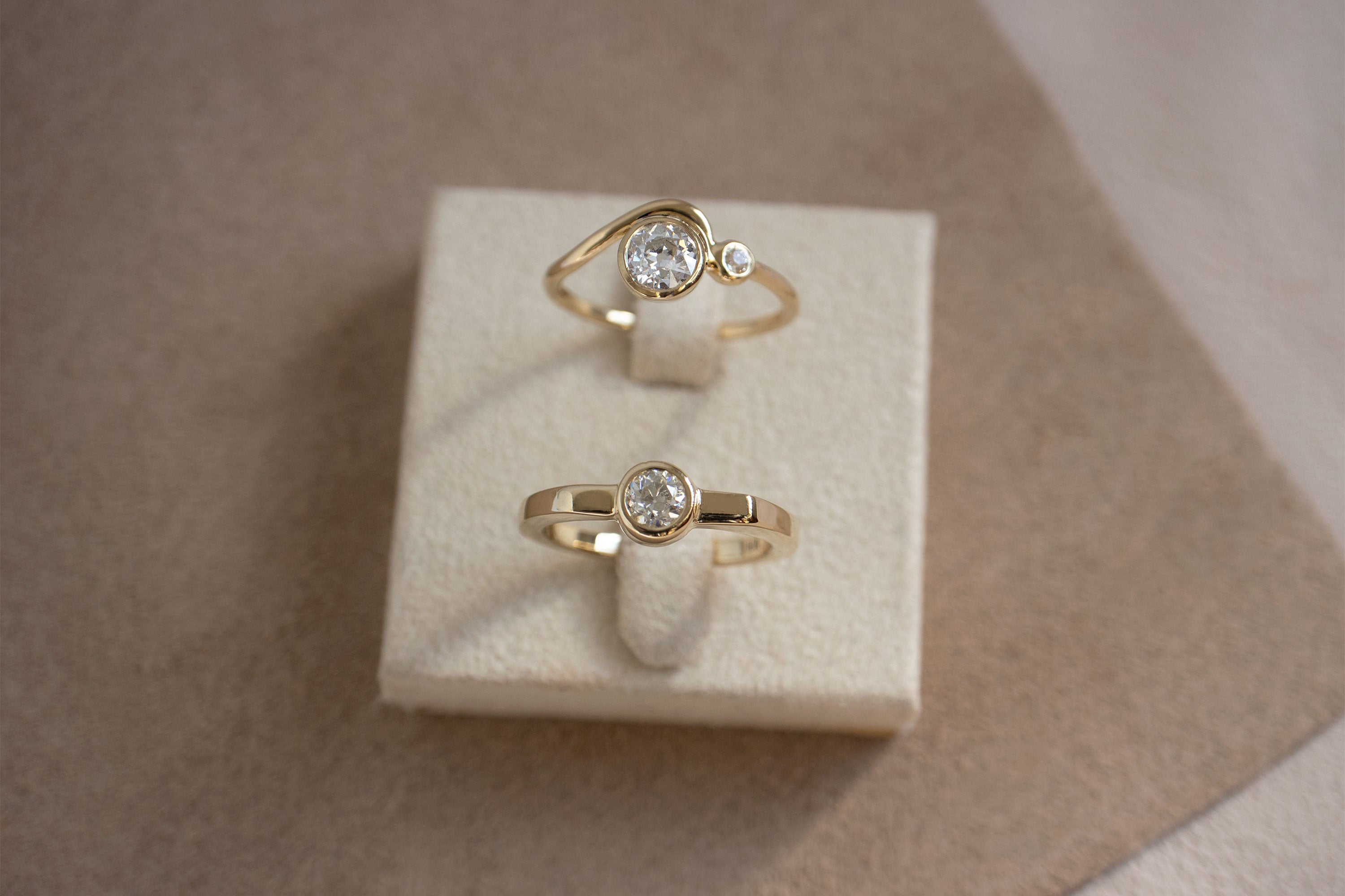 Old European Cut White Diamond Engagement Rings