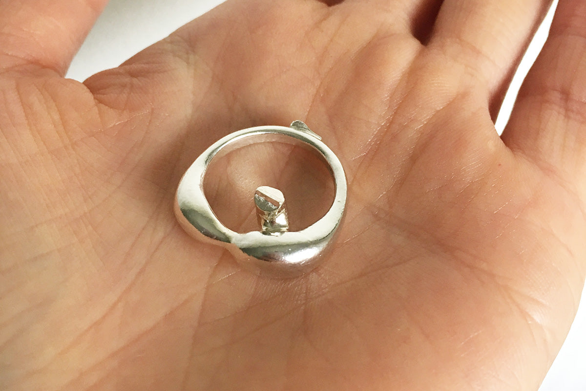 figure ring casting in sterling silver