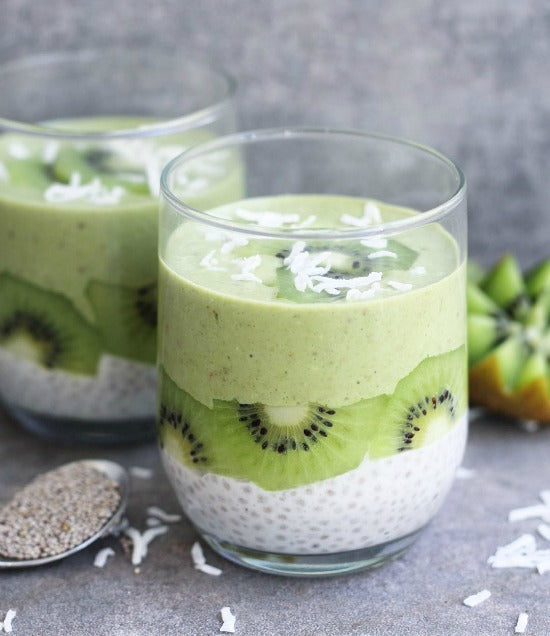 Vegan Raw Matcha Coconut Chia Pudding makes the healthy easy snack to replenish your energy of the day!