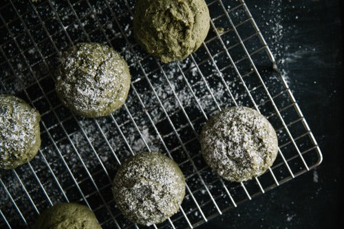 Soft and aromatic Matcha Green Tea Cookies dusted with powdered sugar is the ultimate best cookie recipe