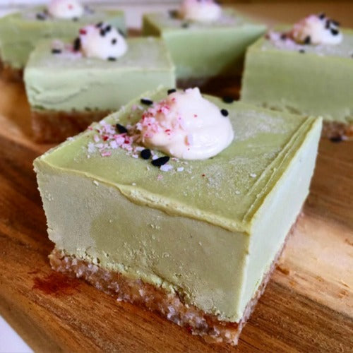 No baked sugar-free, dairy-free, and gluten-free Creamy Matcha Green Tea Coconut Cheesecake Bites recipe