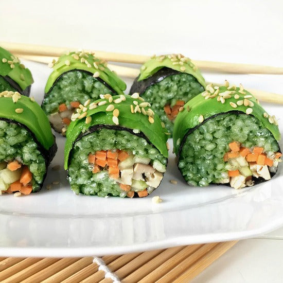 Vegan Tofu Avocado Matcha Tea Sushi is your new favorite dinner 