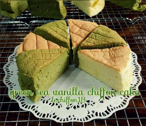 Freshly baked tender, rich matcha chiffon cake and vanilla chiffon cake are the perfect dessert idea for Thanksgiving at your family gatherings