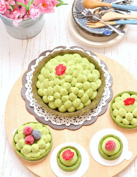 Soft & Fluffy Matcha Tea Strawberry Jelly Mascarpone Tarts 