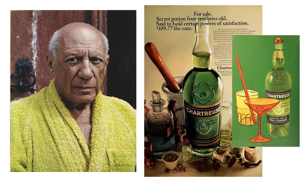 Pablo Picasso / Chartreuse ads circa 1960s.