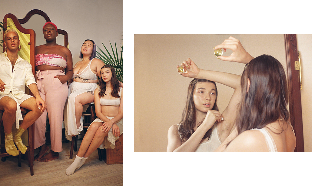 Group of people sitting on stools in front of a mirror / Frankie Cavalcanti