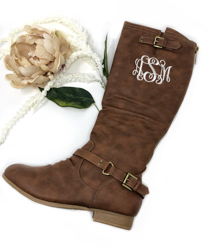 monogrammed riding boots