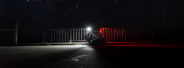 Bike at night with lights