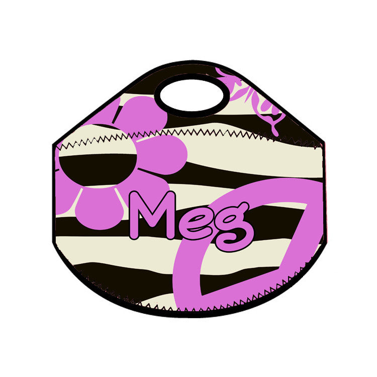 Lunch Tote - Style #49046 Peace Love Zebra Print