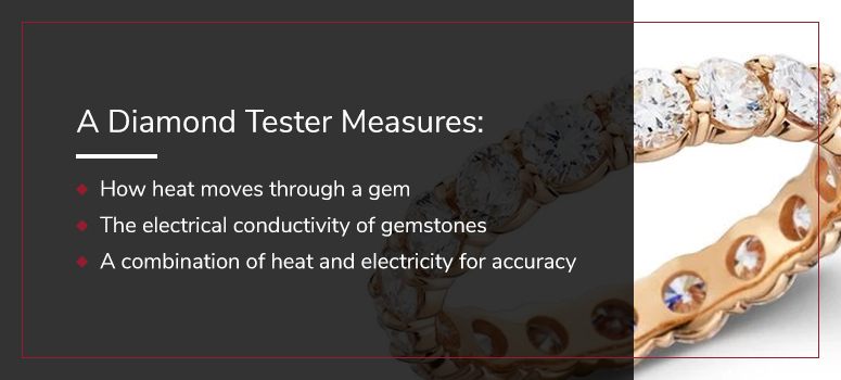 A diamond tester measures