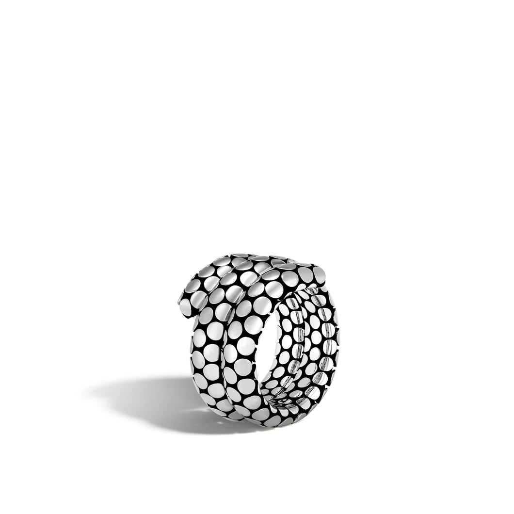 Dot Double Coil Ring in Silver