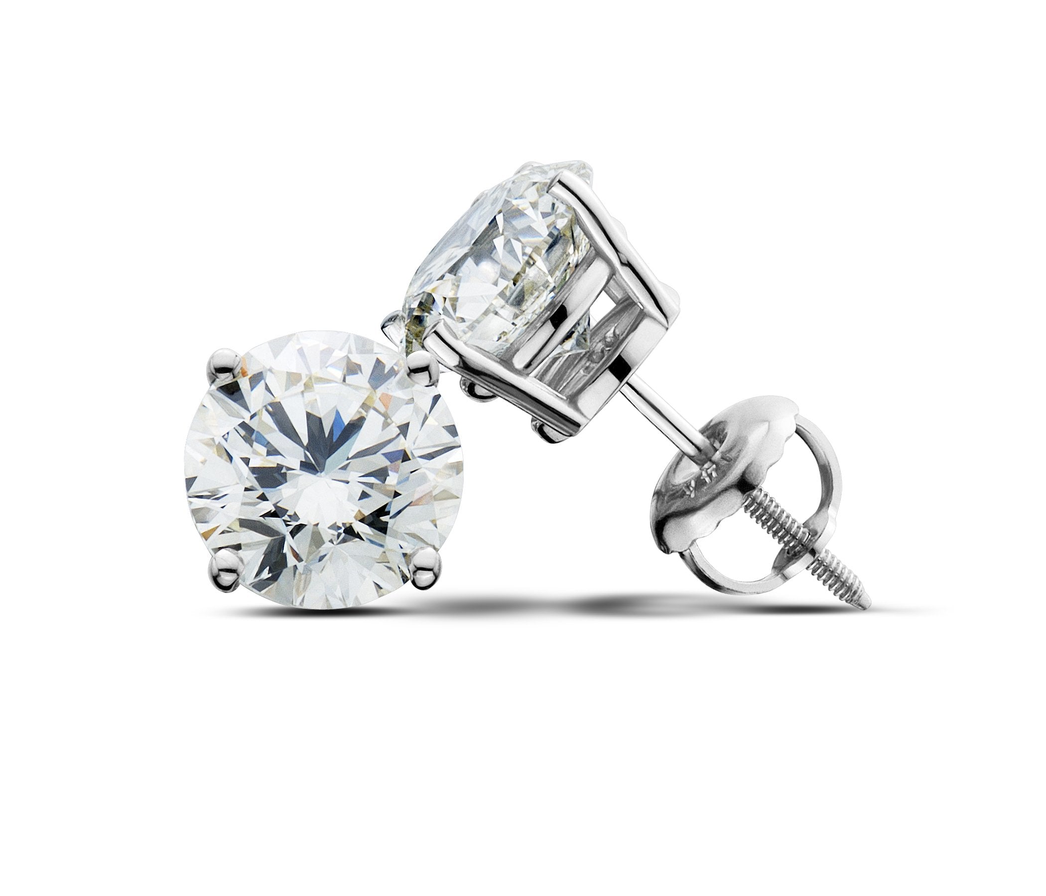 14K White Gold 3.02CT TW Lab Grown Diamond Stud Earrings