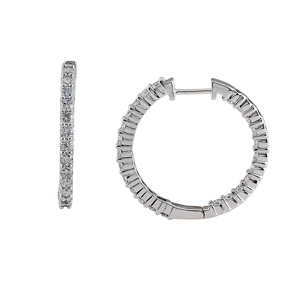 2.00CTTW Lab-Created Diamond Inside Out Hoops in 14K Gold, 1