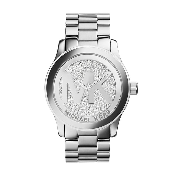 mk watch silver diamonds