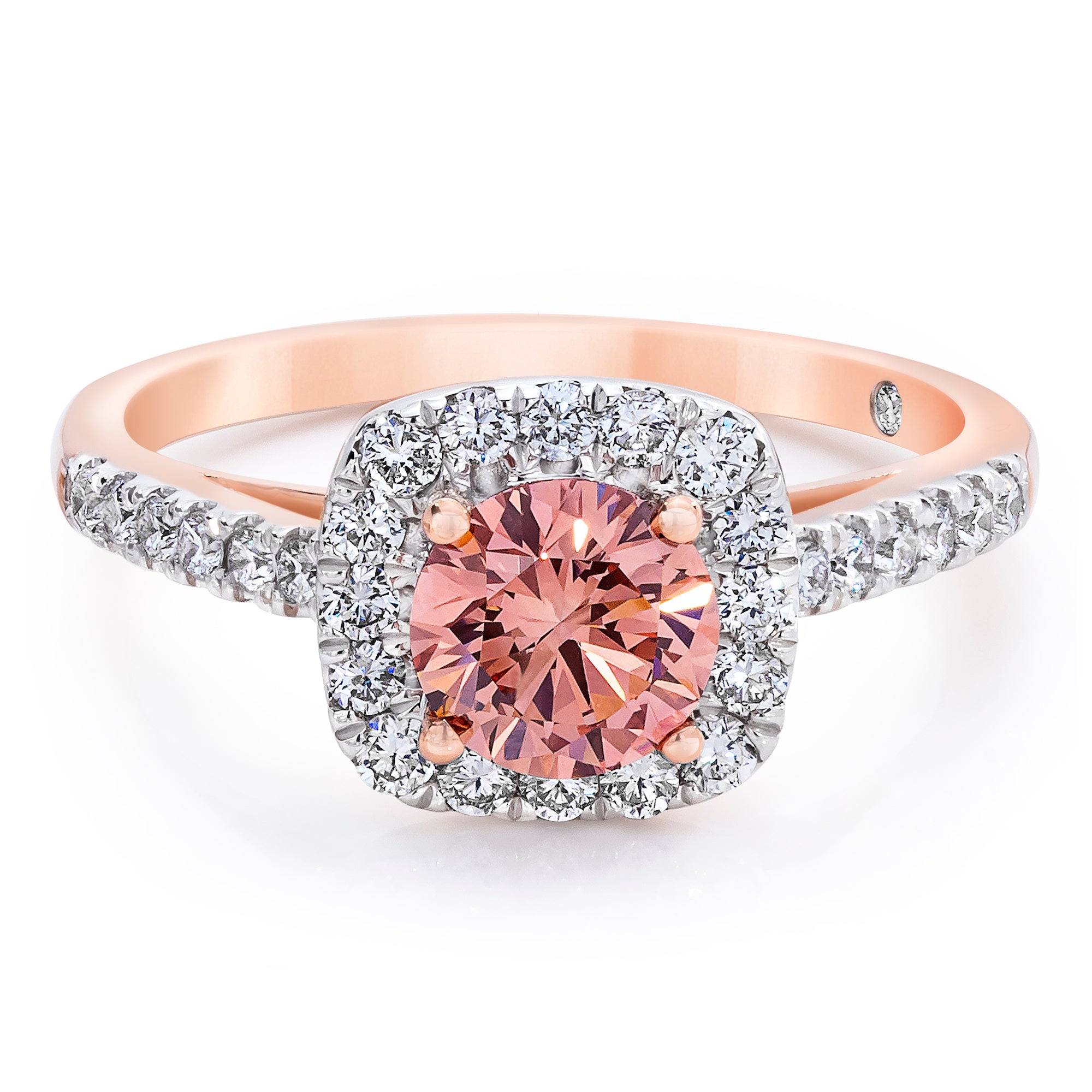 Lokken gelei speelplaats 1.50 CTW Pink & White Lab Created Diamond Halo Engagement Ring – Little  Switzerland