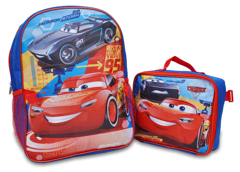 Cars Backpack with detachable lunch bag