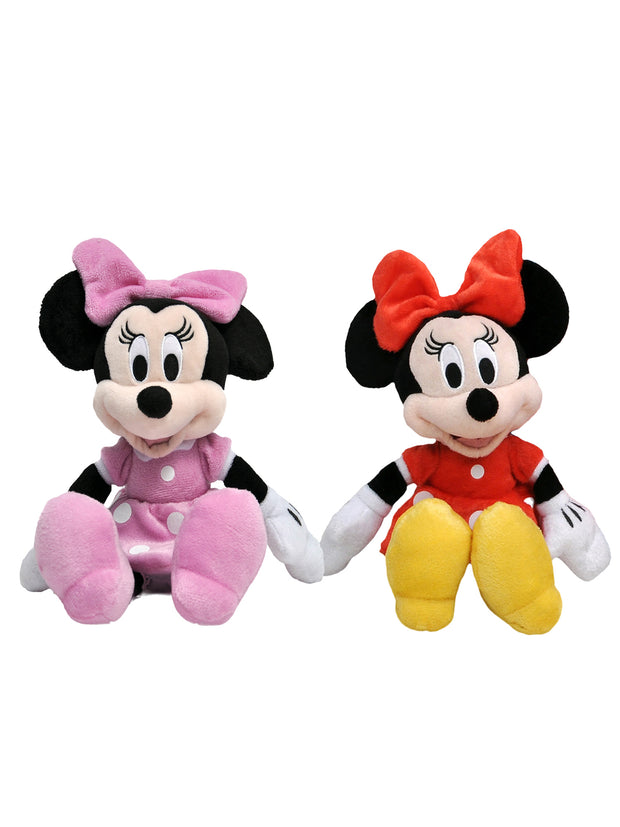 2-Piece Disney 11" Minnie Mouse Plush Dolls Toys Pink & Red Dress Set