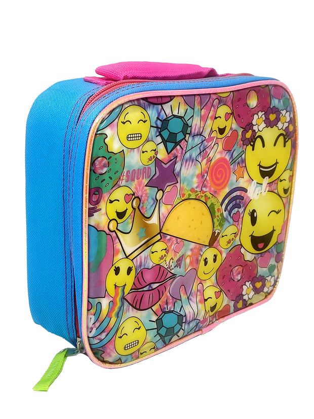 Emoji Faces Insulated Lunch Bag Rainbows Squad Tacos Girls Pink Yellow