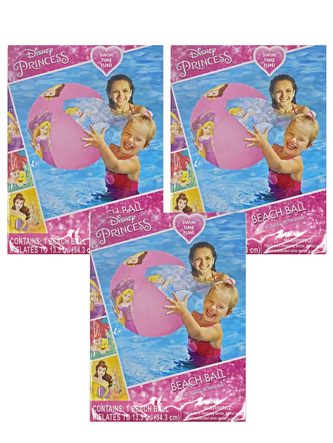 3 Packs Girls Disney Princesses Inflatable Beach Ball 13.5/"