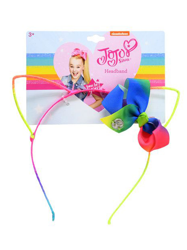 Girls JoJo Siwa Tie-Dye 22x22" Bandana & Rainbow Color Headband w/ Cat Ears