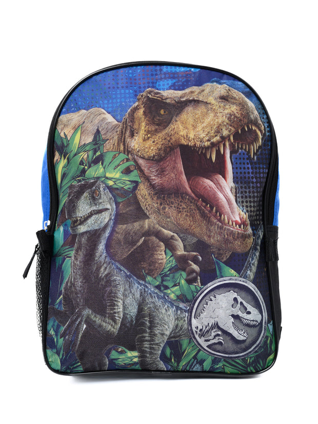 Jurassic World Backpack 16" & Insulated Lunch Bag Detachable T-Rex Velociraptor