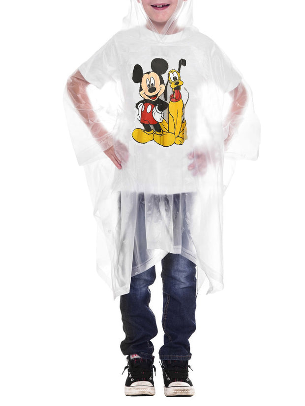 Disney Mickey Mouse Rain Poncho Hooded Water Resistant Pluto Kids Unisex 2-Pack