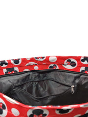 Mickey Minnie Mouse Zippered Tote Bag Disney Women's Red Polka Dots