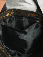 Star Wars Zippered Travel Tote Bag All-over Metallic Logo Shoulder Handbag Black